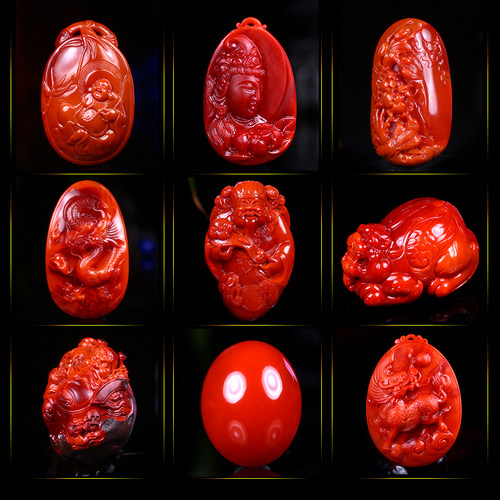 天然吊坠项链梅林达南红玛瑙