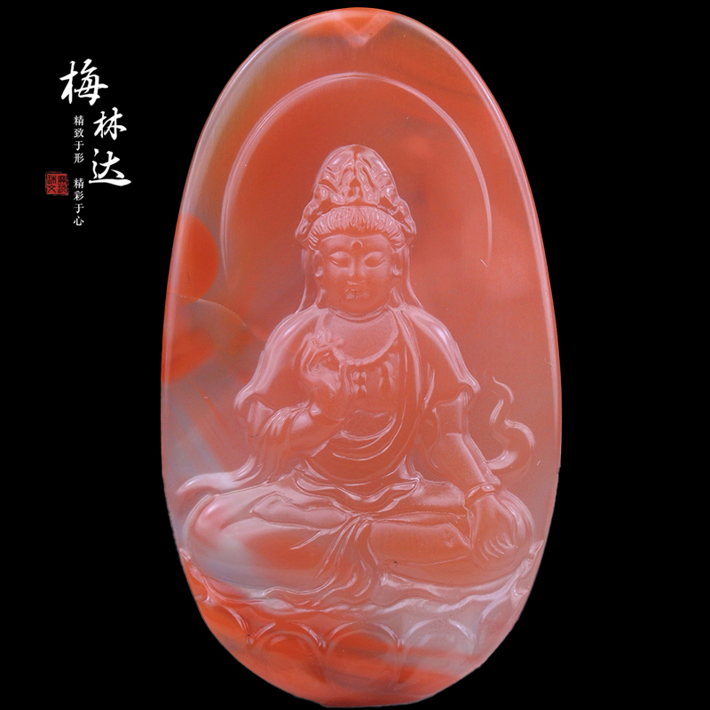 梅林达旗舰店天然南红玛瑙吊坠男