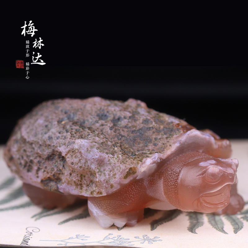 Melinda/梅林达【岳南】天然南红玛瑙吊坠苏工精雕长寿龟玉石挂件