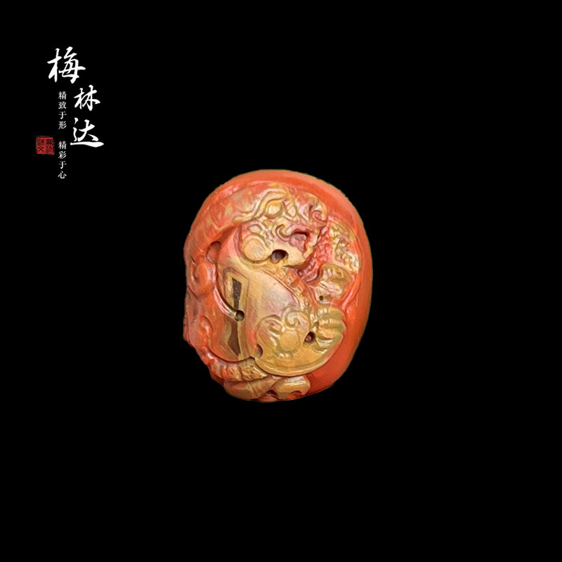 Melinda/梅林达【成祥】天然南红玛瑙吊坠苏工精雕原矿龙凤背云女
