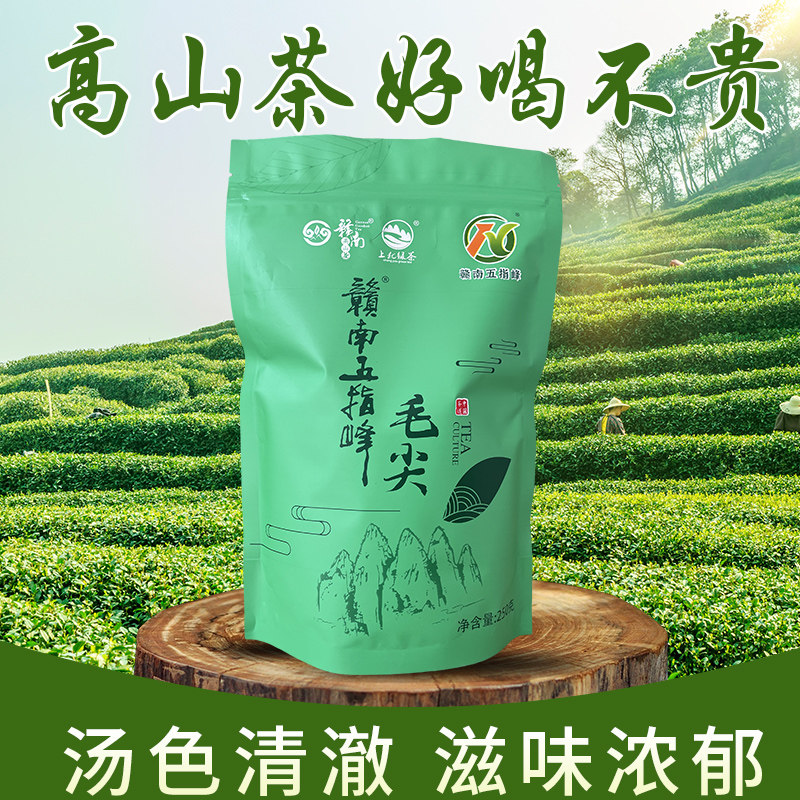 绿茶赣南五指峰上犹毛尖夏秋新茶栗香炒青农家茶浓香型高山毛尖茶