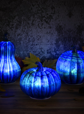 万圣节南瓜灯玻璃装饰摆件发光灯