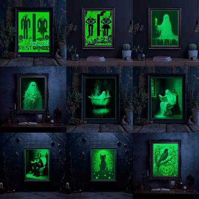 万圣节夜光装饰贴画恐怖场景布置