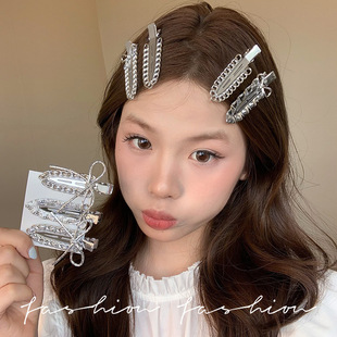 甜酷风学生无痕发夹刘海夹网红侧边夹发卡高级感气质微镶满钻发饰