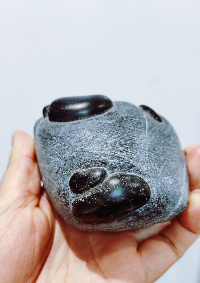 精品灵璧珍珠石石磬石老裂八纹石原石奇石彩磬彩玉化摆件
