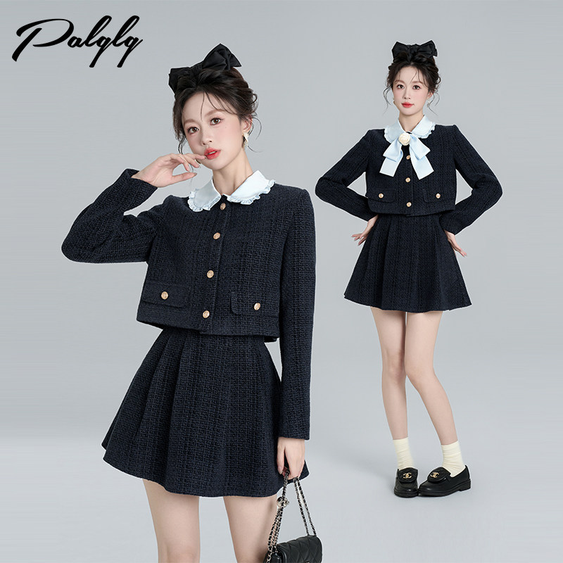 山茶花小香风短外套套装女冬装2024新款法式富家千金半身裙两件套,女装/女士精品,时尚套装,淘宝优惠券,粉丝福利购,淘宝优惠卷