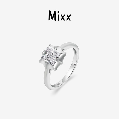 Mixx靡诗璀璨星S925银棱光戒指指环通勤百搭高级感