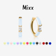Mixx靡诗纯银女原创彩虹彩色珐琅耳圈耳环浅春系穿搭