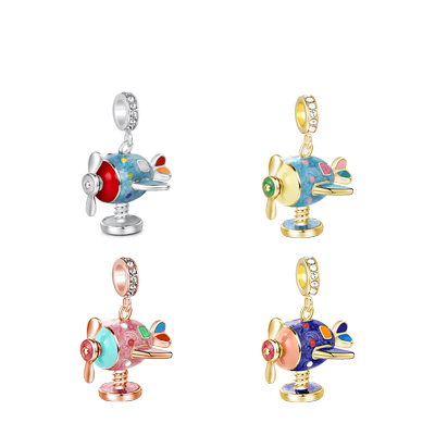 手工立体小飞机反战风项链吊坠