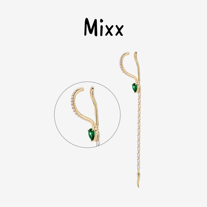 Mixx靡诗蛇形流苏耳环男女无耳洞耳夹生肖本命年礼物,饰品/流行首饰/时尚饰品新,耳环,淘宝优惠券,粉丝福利购,淘宝优惠卷