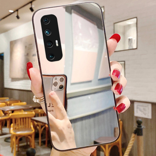 小米10S手机壳带挂绳高级女款 限量版 11硬s10壳10至尊版 外壳新款 散热小众女潮 青春版 补妆镜子玻璃镜面适用新品