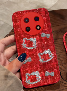 红色本命年布艺小香风适用华为畅享60x手机壳冬天10SE全包20过年30秋冬40Plus外壳70X/2026年 50 结婚50Plus