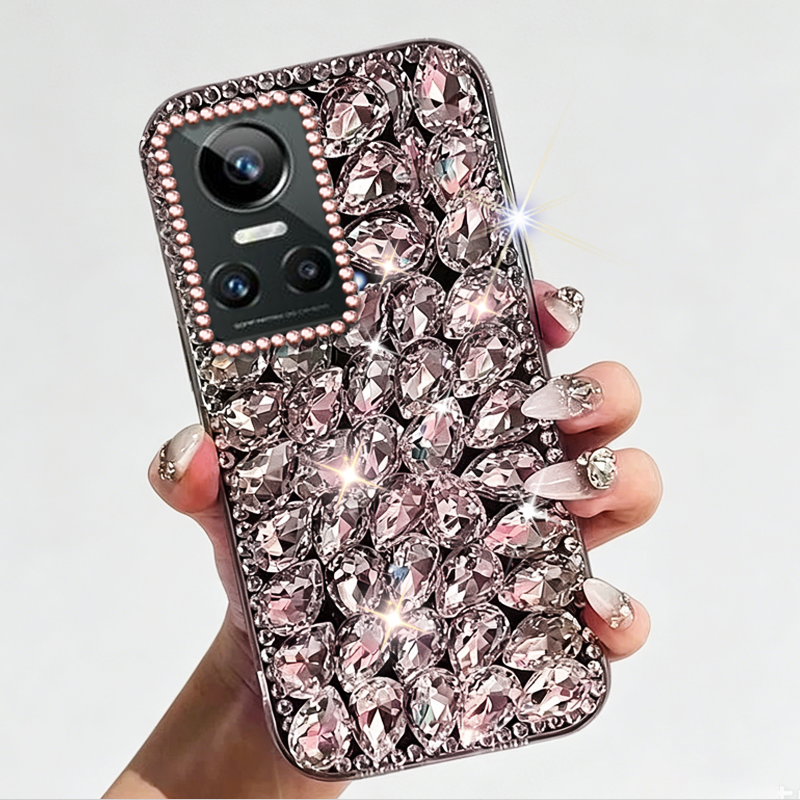 轻奢简约满钻适用realme真我GTNeo3手机壳女款11高级感GT2透明10+小众V30水钻GT7保护套GT5全包13闪钻GT7外壳