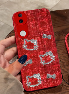 红色本命年布艺小香风适用vivoS20手机壳结婚S50全包S16名媛S15春节S30防摔S16e喜庆T1x冬天S50mini外壳S10