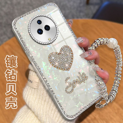 高级爱心闪钻贝壳适用vivonex3手机壳防摔S18E水钻S19镶钻x100夏天S16E全包S10女款S15PRO硅胶X80网红S50新款