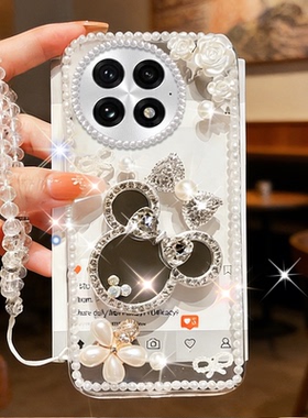 春天新款清新化妆镜适用oneplus1+一加13手机壳高级感8T女款11R/2026年ace5全包AcePro奢华9R镶钻Ace2Pro软壳