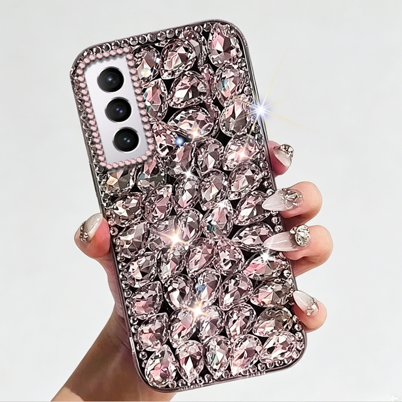 轻奢简约满钻适用三星GalaxyS30手机壳软壳S20高级感S25水钻S30ultra全包S9硅胶S20+/2026年S8透明S21外壳