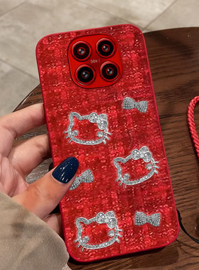 红色本命年布艺小香风适用Redmi红米Note15手机壳结婚12极速版本命年9防摔10A喜庆13全包11 过年15+秋冬10