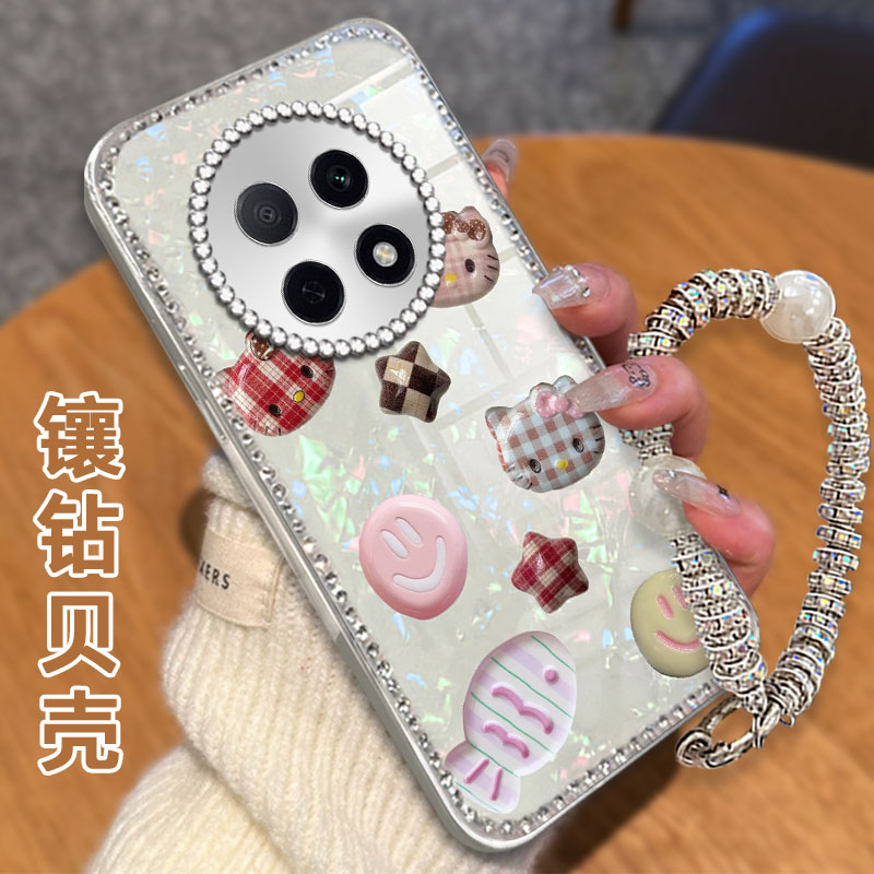 高级感电镀贝壳纹镶钻  不掉漆 不掉色