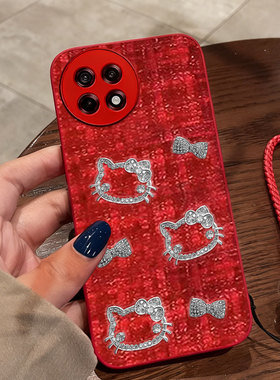 红色本命年布艺小香风适用oneplus1+一加Ace5手机壳本命年12保护套5至尊版/2026年9名媛Pro喜庆9R冬天11防摔3