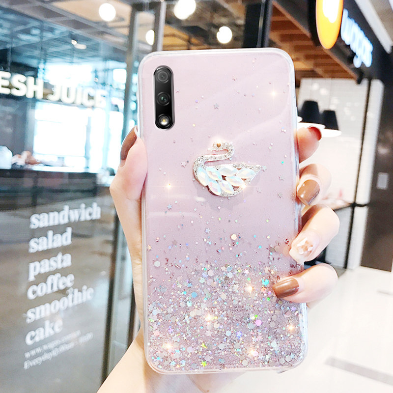 适用华为荣耀9x手机壳防摔女全包边honor9x透明闪粉硅胶软壳荣耀x9/九