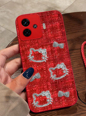 红色本命年布艺小香风适用iQOOZ9手机壳全包Z1x喜庆Z8外壳U3x秋冬Z7i保护套5冬天U5名媛5S防摔Z9本命年Z7x