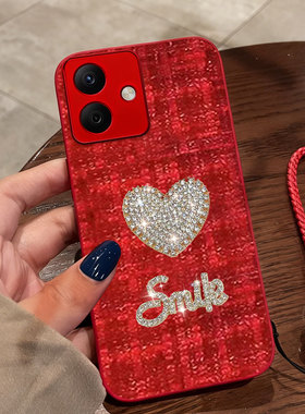 红色本命年布艺小香风适用荣耀X60i手机壳防摔X60全包60Plus/2026年6T外壳X60GT春节9T秋冬x50i喜庆9x喜庆