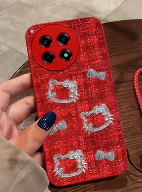 红色本命年布艺小香风适用oneplus1+一加Ace3Pro手机壳外壳9RT过年3秋冬12防摔全包Pro保护套11喜庆竞速版