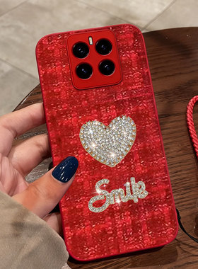 红色本命年布艺小香风适用荣耀GT手机壳保护套30名媛300全包30M本命年40Plus秋冬400喜庆X30冬天30Plus喜庆