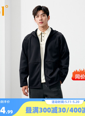 361度运动外套男2025秋冬新款针织加绒保暖外套宽松舒适黑色上衣