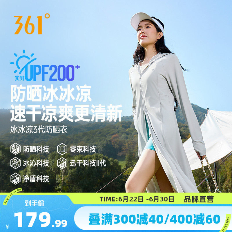 361冰丝原纱防晒衣女子夏新款黑胶大帽檐长款防晒服全身中长罩衫