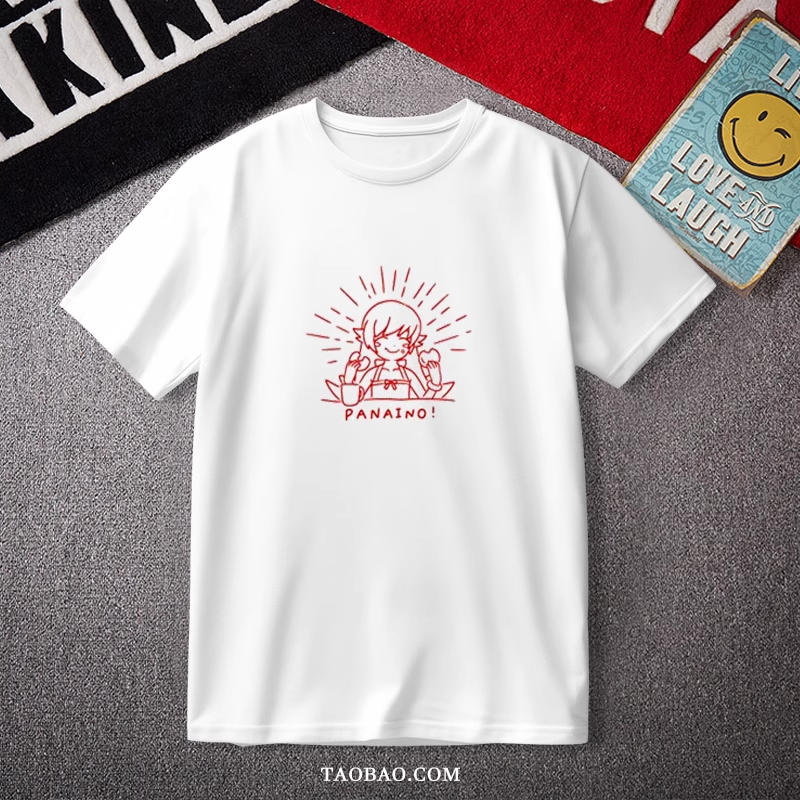 物语系列 化物语 羽川翼 战场原黑仪 动漫周边短袖T恤棉衣服痛衣