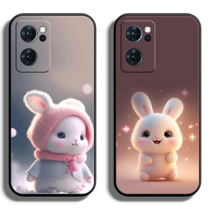 适用oppoReno7Pro手机壳oppo reno7SE保护套防摔全包软超薄情侣网红男液态硅胶女简约卡通个性创意萌兔兔定制