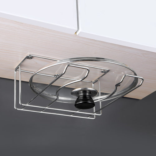 橱柜下不锈钢多功能挂钩锅盖架