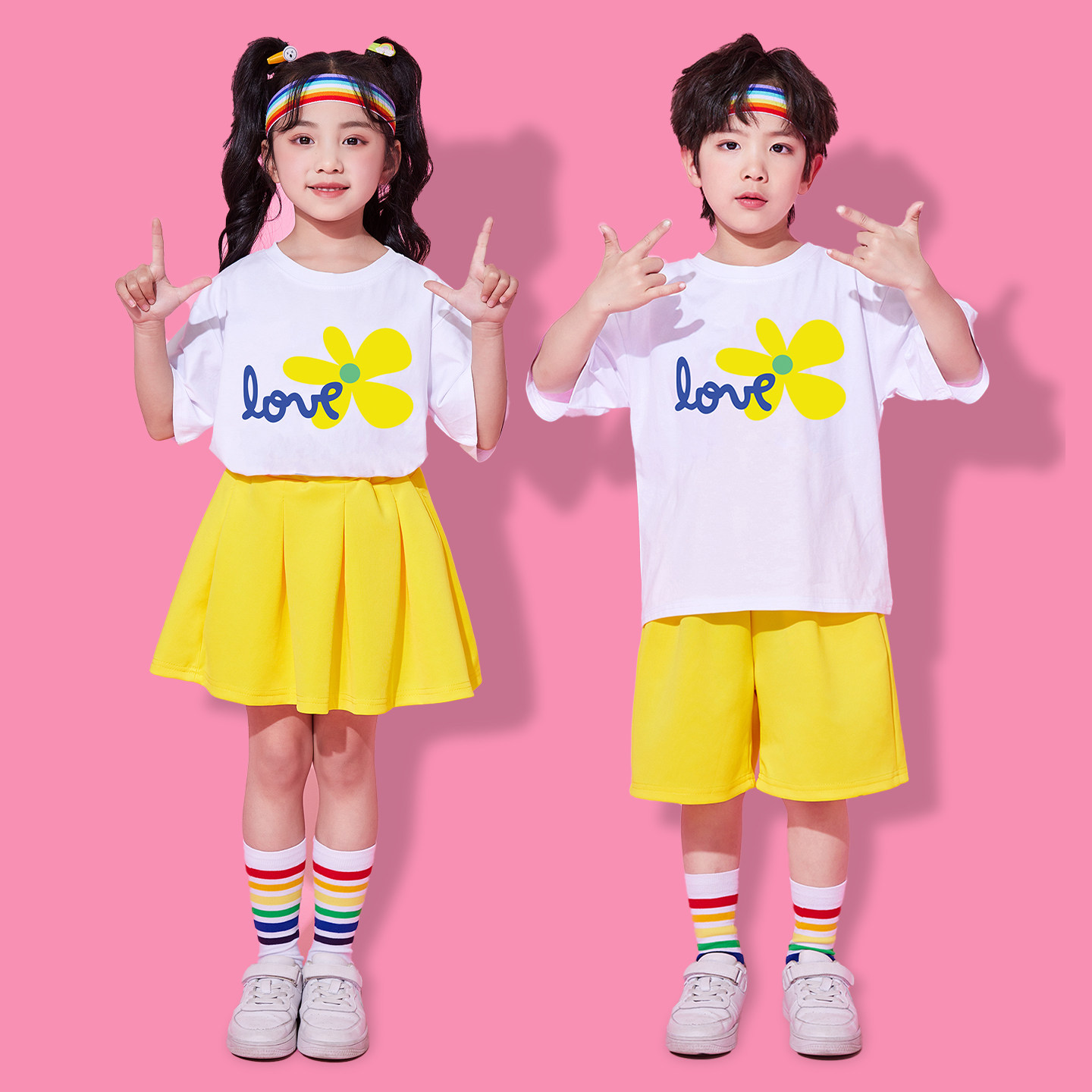 六一儿童啦啦队演出服小学生运动会班服舞蹈表演服幼儿园毕业服装