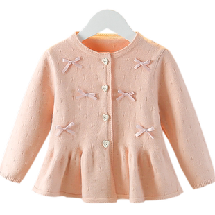 女童毛衣春秋2025新款针织开衫外套2岁3女宝宝秋季4秋装5儿童毛衫