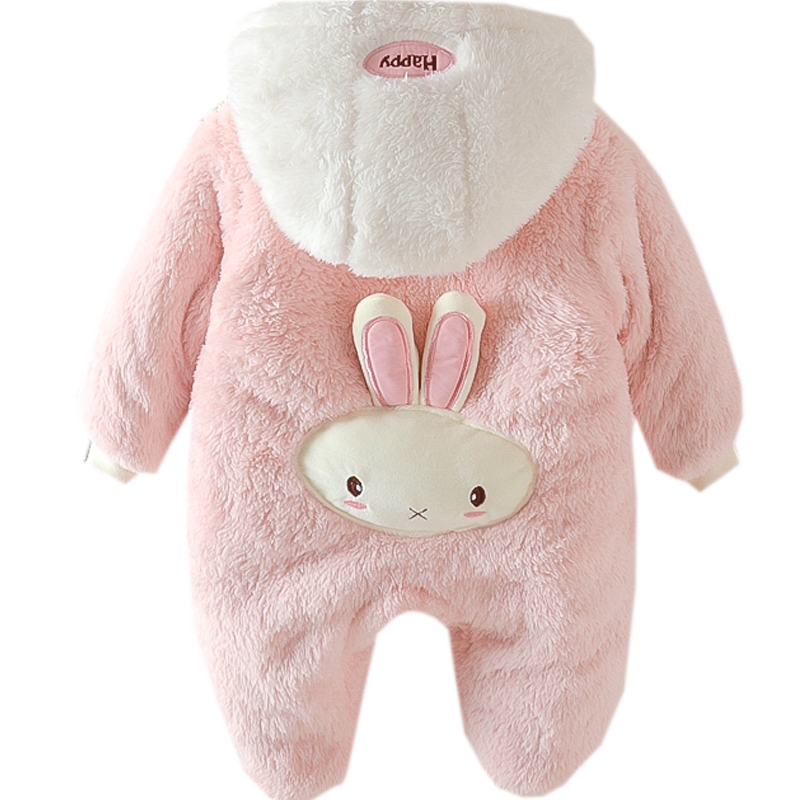 婴儿衣服哈衣0一1岁女宝宝冬装加厚连体衣新生儿冬季保暖服外出服