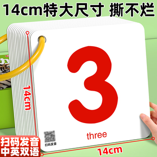 数字卡片认知早教识字启蒙书幼儿园宝宝儿童1到100大号23岁认识20
