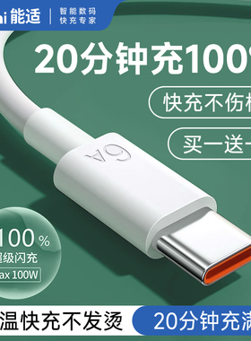 【能适】数据线typec适用华为oppo小米vivo荣耀tpyec6A闪充p4030手机nova7充电线tyepc安卓快充tapyc充电tpc