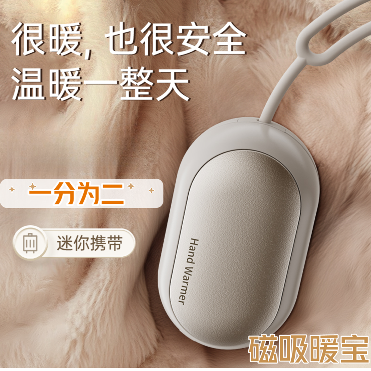 暖手宝磁吸二合一便携分离暖手宝