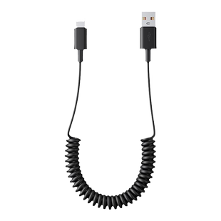 能适车载数据线弹簧伸缩适用苹果iphone快充USBcarplay充电宝线摩托车用接口carpaly通用线户外便携伸缩收纳