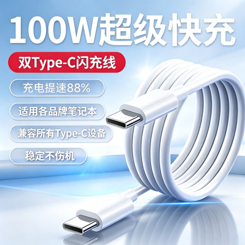 pd100W快充双Type-C笔记本数据线