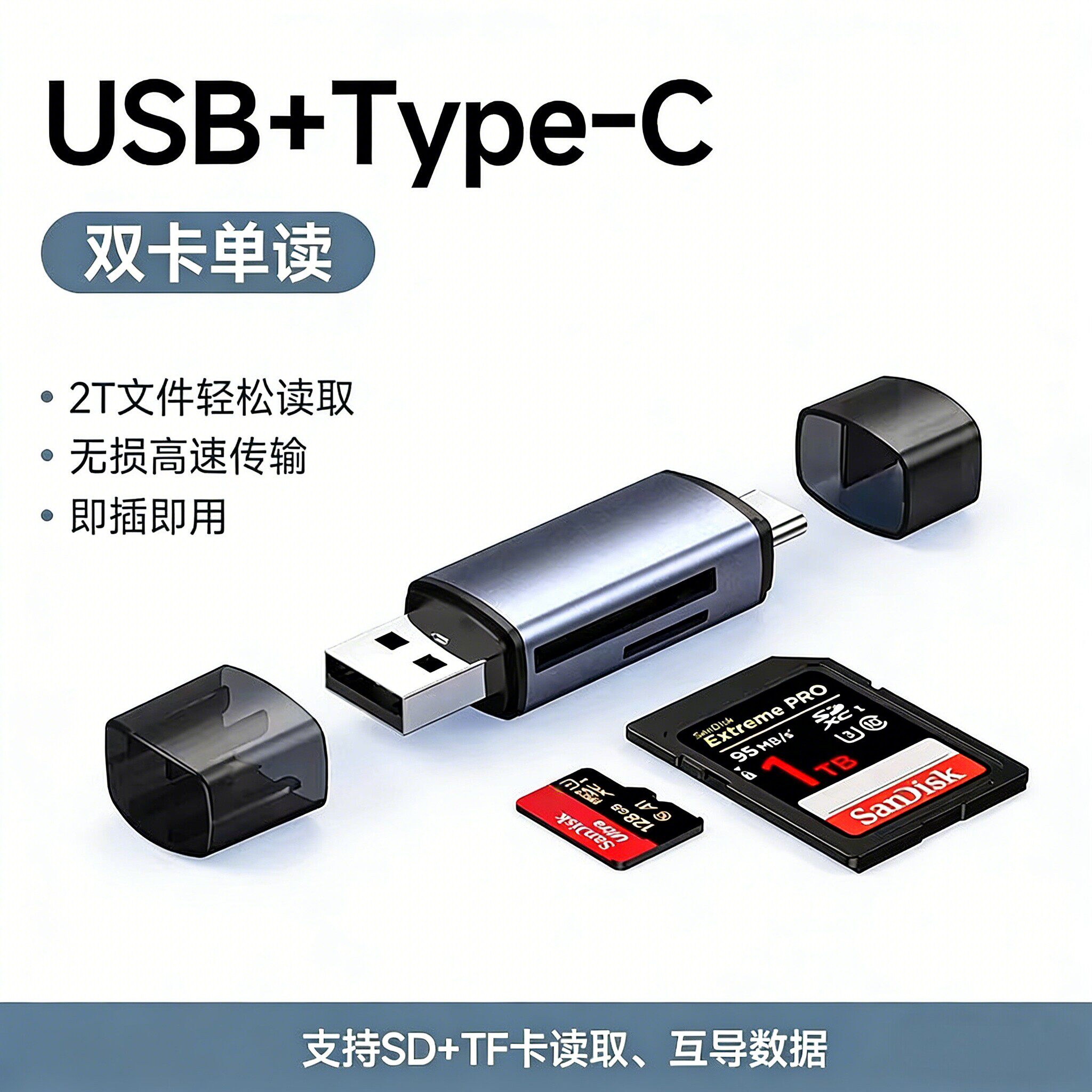 能适适用ccd佳能相机读卡器三合一适用尼康大疆索尼内存卡