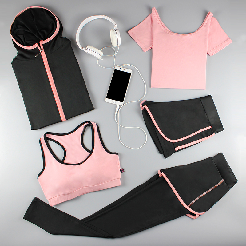 夏季速干健身房跑步运动套装女专业运动瑜伽服五件套晨跑装备在类目 运动/瑜伽/健身/球迷用品, 瑜伽, 瑜伽服中 - 来自Buy2taobao.com提供专业的淘宝代购服务