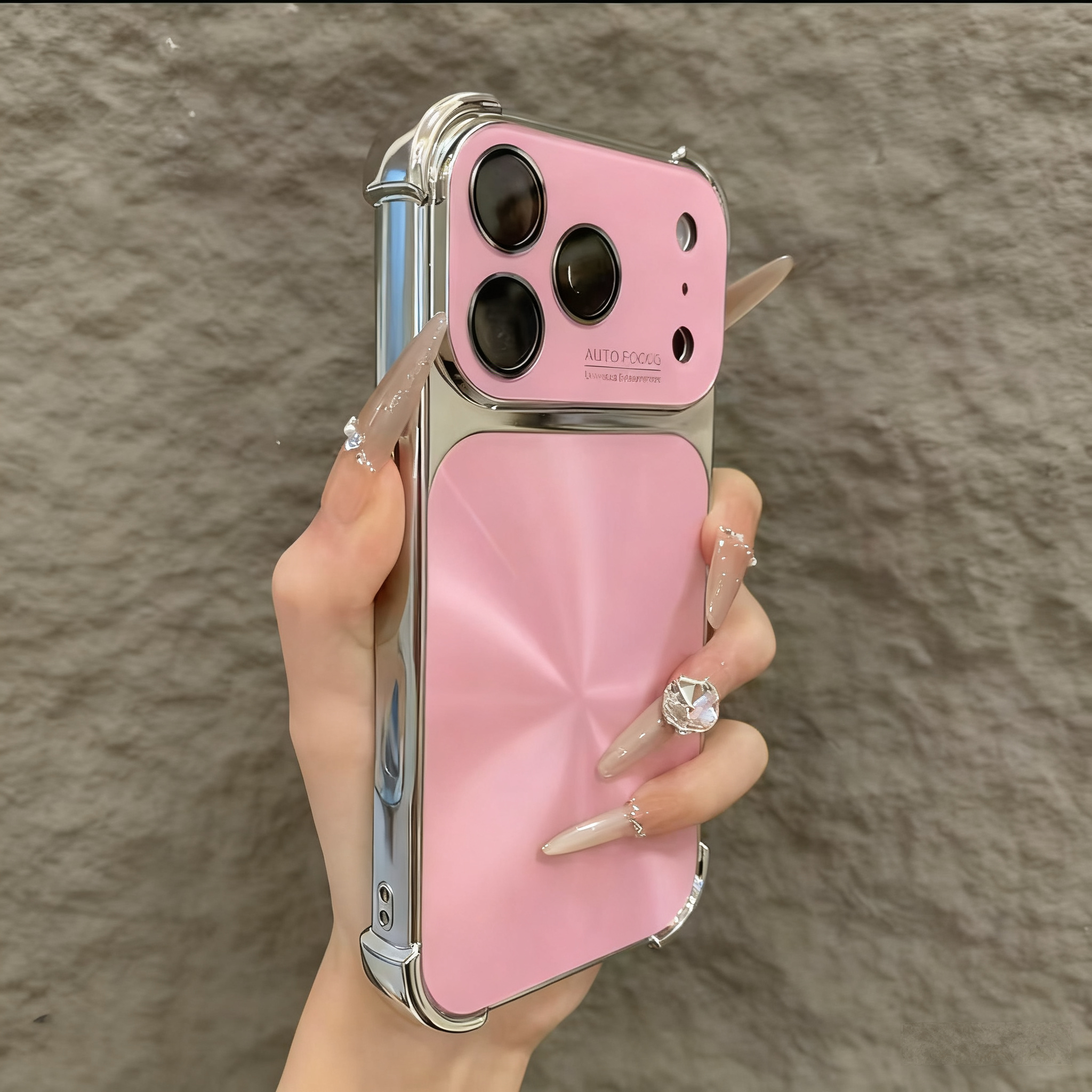 适用苹果系列大视窗镭射纹手机壳