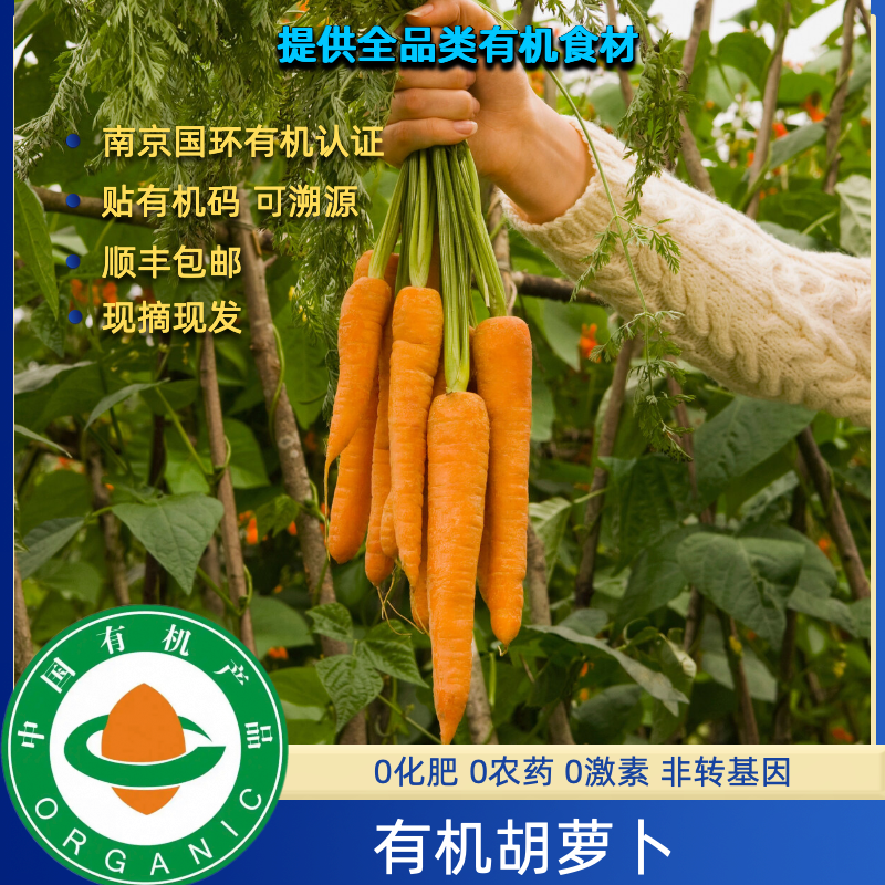 有机胡萝卜3斤有机拇指胡萝卜有机认证顺丰快递无农残可生吃榨汁