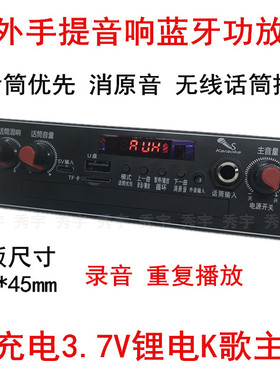 C281蓝牙功放板 3.7V广场舞手提音箱录音K歌消原音话筒优先160*45