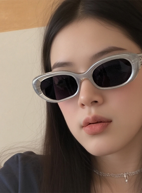 美式复古方形黑色墨镜窄框小脸小框太阳眼镜高级感ins欧美街拍潮