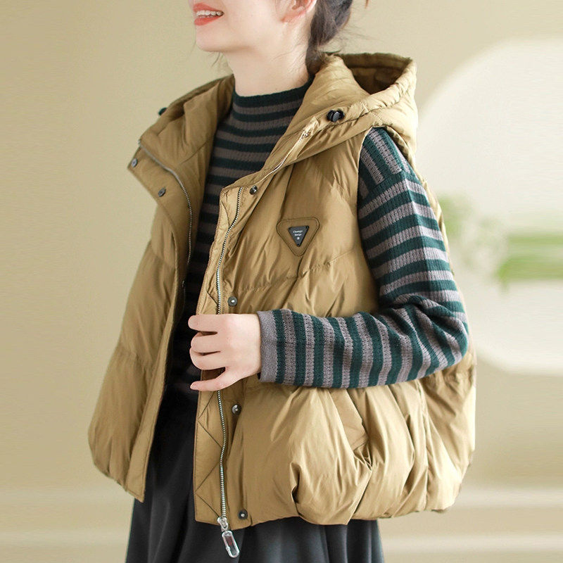 羊羔毛领羽绒棉马甲外穿2026新款女春秋宽松短款坎肩背心马夹外套,女装/女士精品,马夹,淘宝优惠券,粉丝福利购,淘宝优惠卷