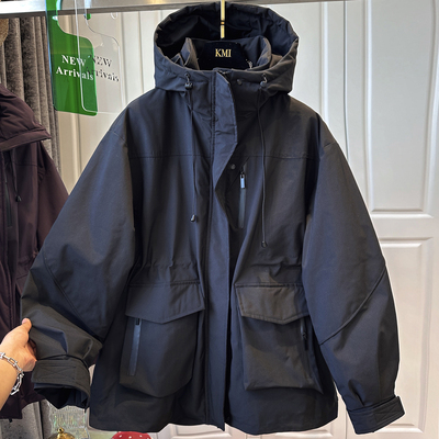 韩版宽松休闲百搭连帽冲锋衣外套女2025秋季新款短款小个子夹克潮